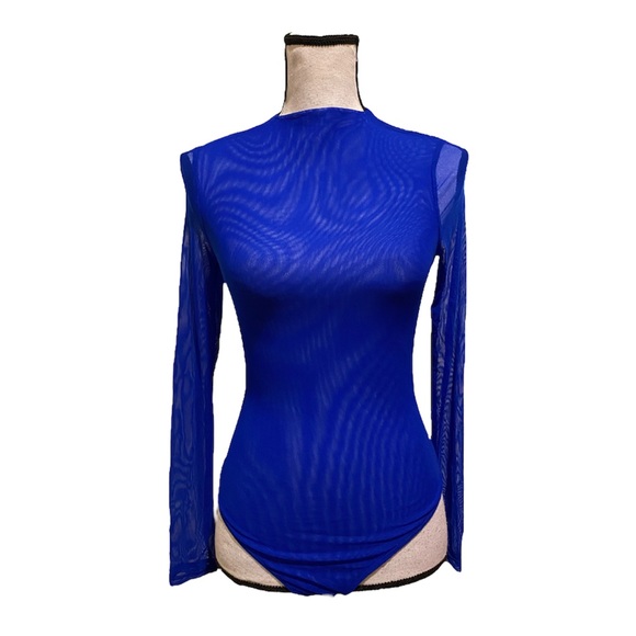 iris Tops - [Iris] Sheer Long Sleeve Stretch BodySuit